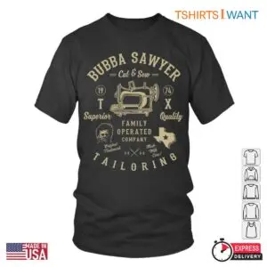 Bubba Sawyer Tailoring T Shirt Horror Movie Vintage Sewing Graphic Tee 1 1.jpg