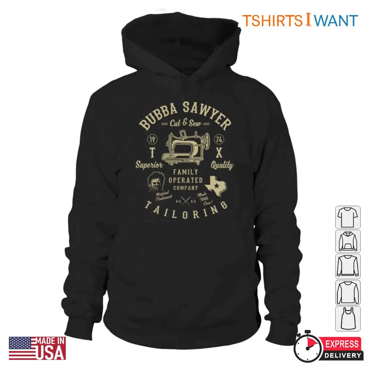 Bubba Sawyer Tailoring T Shirt Horror Movie Vintage Sewing Graphic Tee 4 1.jpg