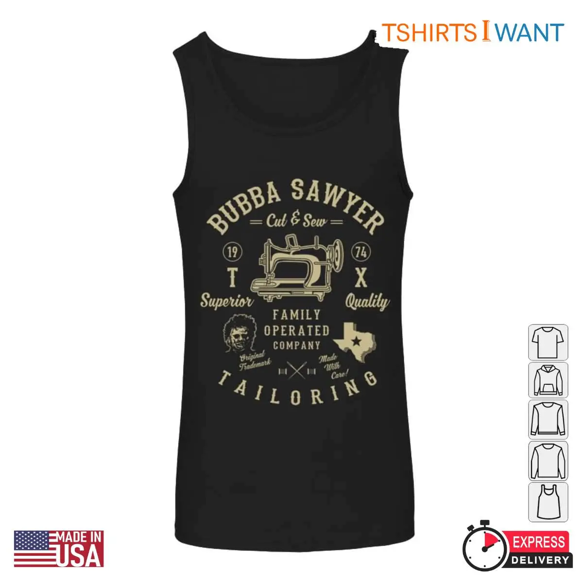 Bubba Sawyer Tailoring T Shirt Horror Movie Vintage Sewing Graphic Tee 5 1.jpg