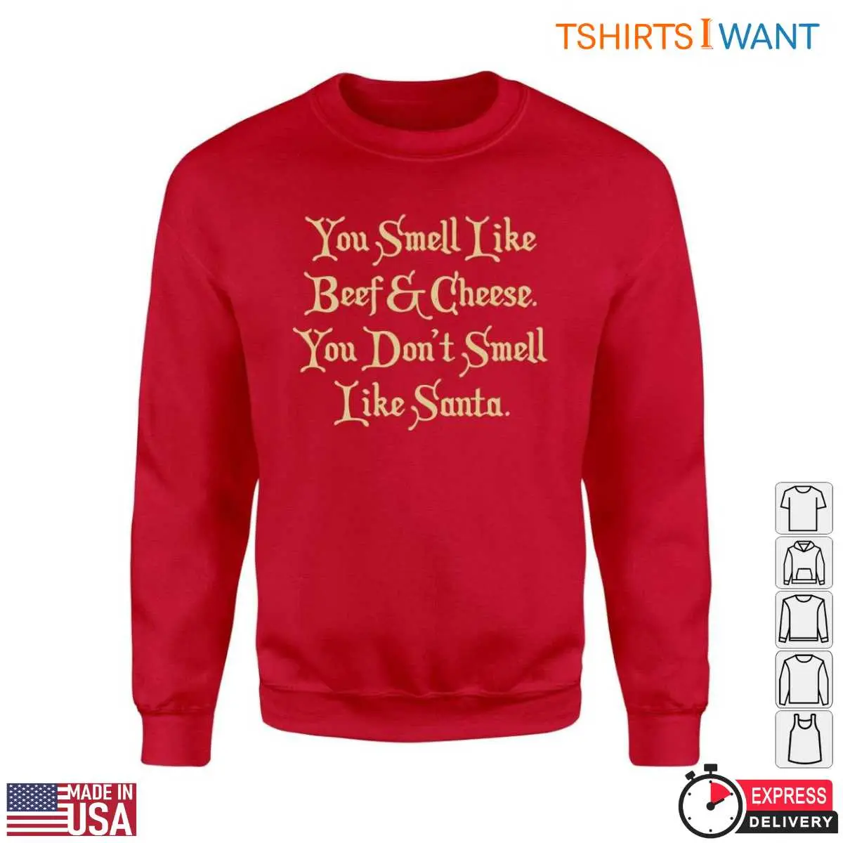 Buddy The Elf Movie Quotes T Shirt Smell Like Beef Cheese Tee 2 1.jpg