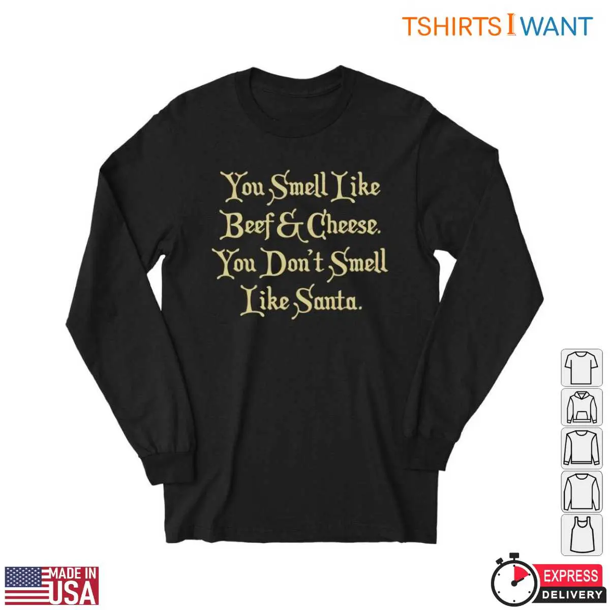 Buddy The Elf Movie Quotes T Shirt Smell Like Beef Cheese Tee 3 1.jpg