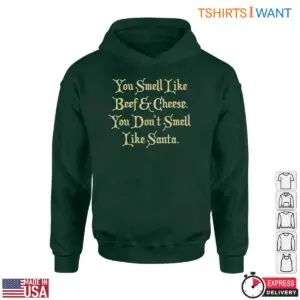 Buddy The Elf Movie Quote T-Shirt - 'You Smell Like Beef & Cheese' Funny Christmas Tee 8 Buddy The Elf Movie Quotes T Shirt Smell Like Beef Cheese Tee 4 1.jpg