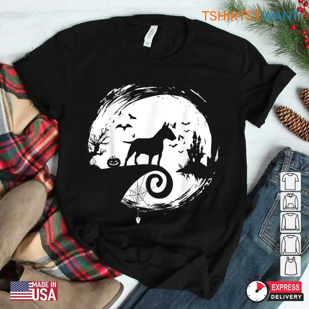 Bully Halloween Costume: Bull Terrier Silhouette Moon Halloween Shirt 11 Bull Terrier Halloween Costume Shirt