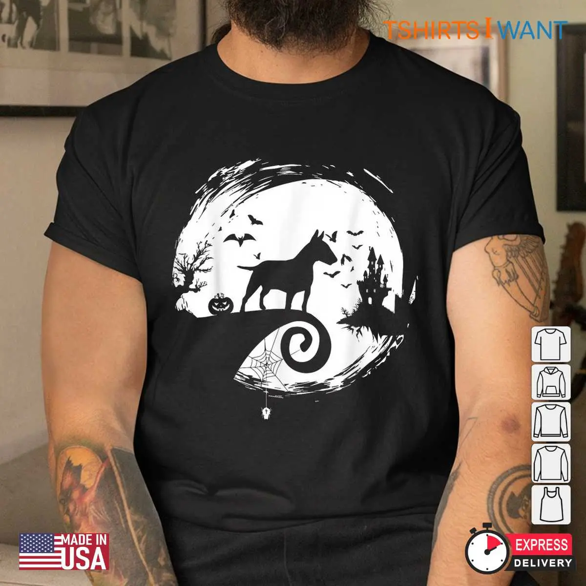 Bully Halloween Costume Bull Terrier Moon Tee 4 1.jpg
