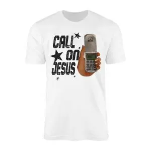 Call on Jesus T shirt E28093 Christian Faith Flip Phone Graphic Tee 1.jpg