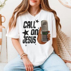 Call on Jesus T shirt E28093 Christian Faith Flip Phone Graphic Tee 5.jpg