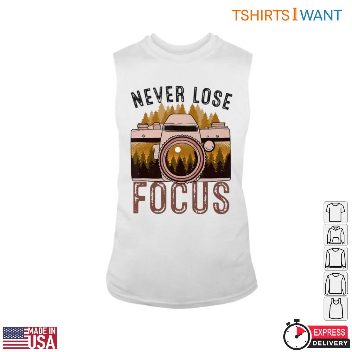 Camera Enthusiast T-Shirt - Never Lose Focus Photography Design Tee 13 Camera Enthusiast T-Shirt Detail