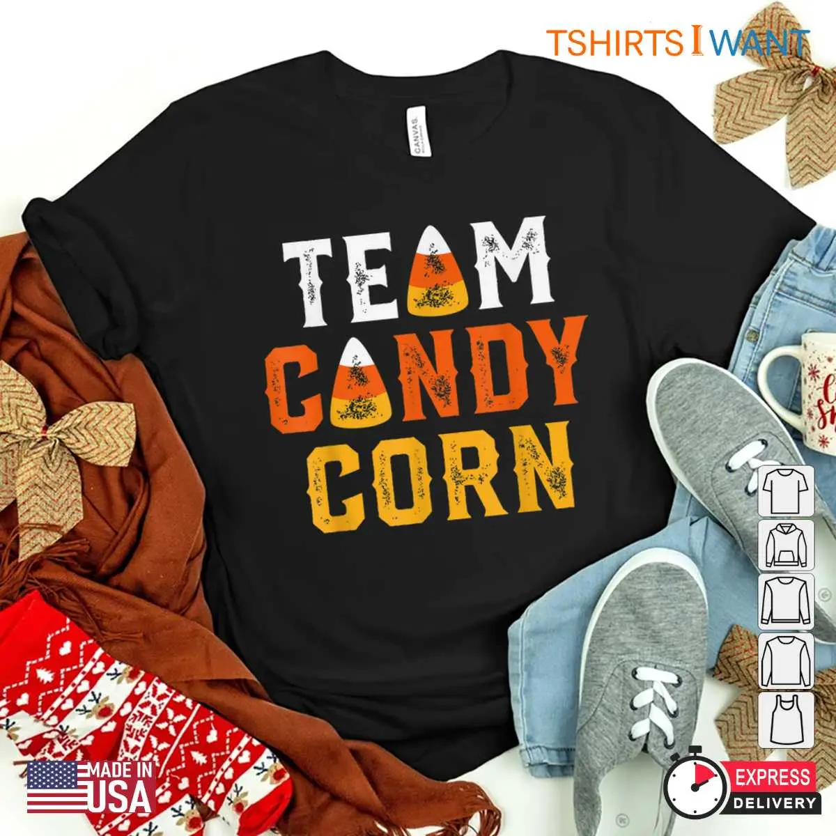 Candy Halloween Shirts: Team Candy Corn Halloween Costume Shirt 9 Candy Halloween Shirts Mockup
