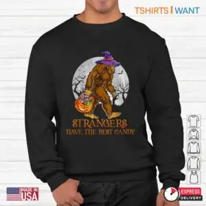 Candy Shirts For Halloween: Strangers Have The Best Candy Cute Bigfoot Halloween Tee 8 Candy Shirts For Halloween Bigfoot Sweet Tooth Tee 3 1.jpg