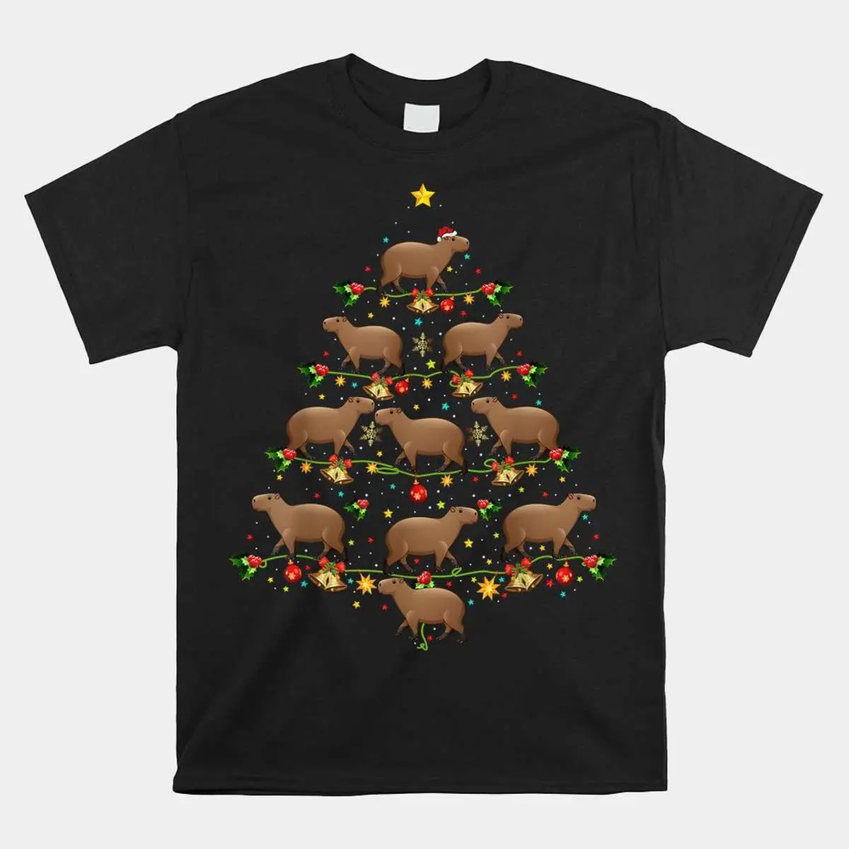 Capybara Christmas Tree Funny Holiday Tee 1 1.jpg