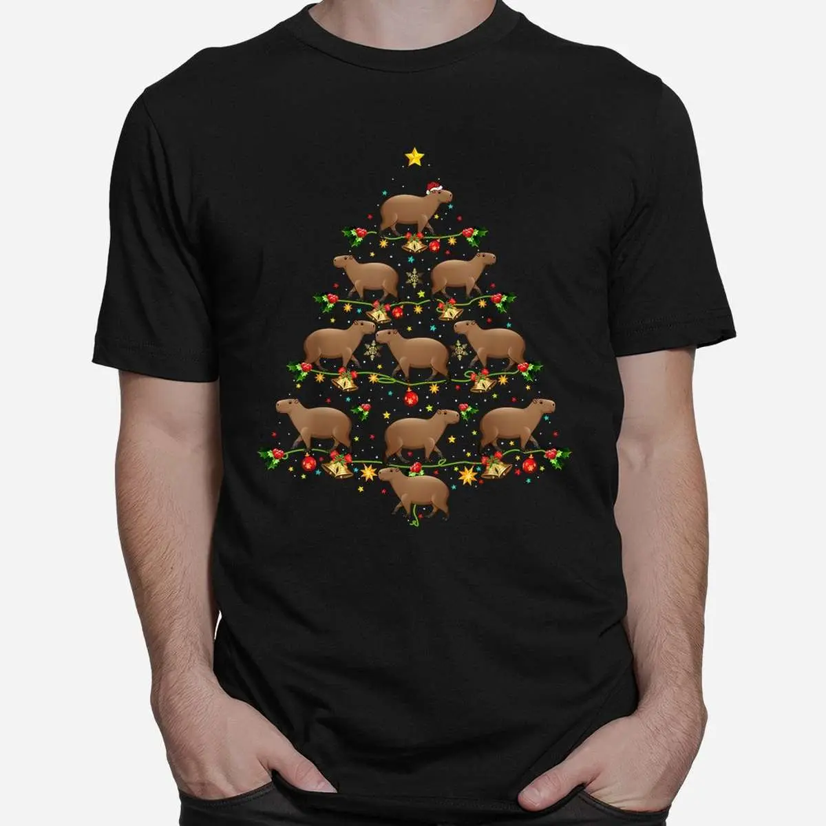 Capybara Christmas Tree Funny Holiday Tee 2 1.jpg