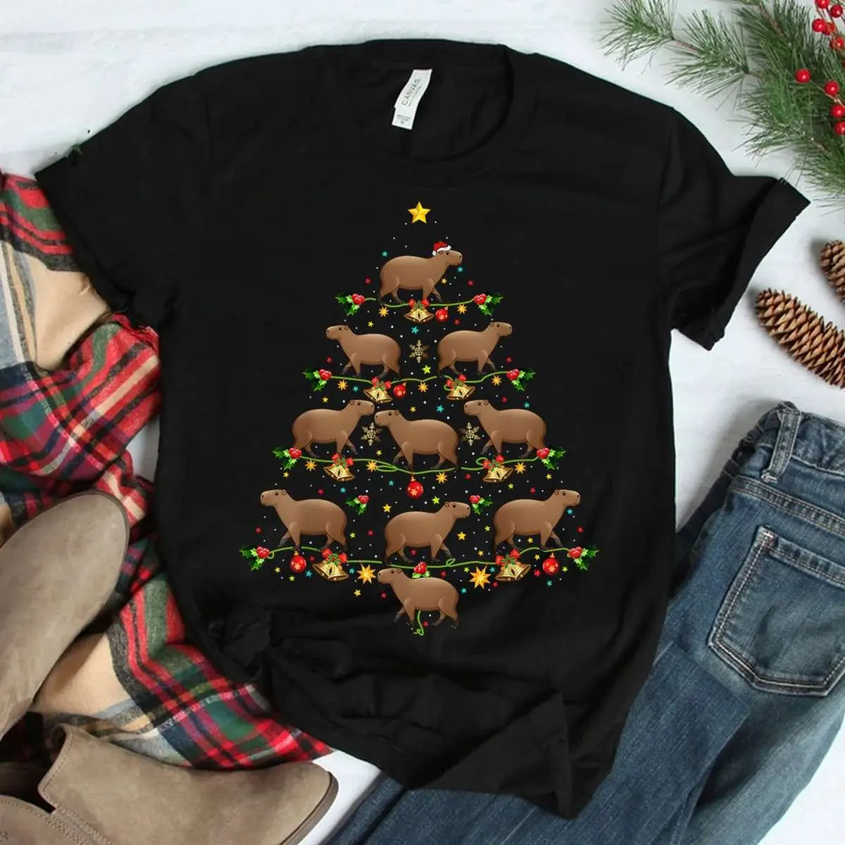 Capybara Christmas Tree Funny Holiday Tee 3 1.jpg
