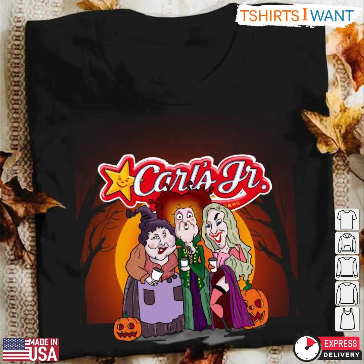 Carl's Jr Halloween T-Shirt – Fun Sanderson Sisters Witch Tee 2 Carl's Jr Halloween T-Shirt – Fun Sanderson Sisters Witch Tee