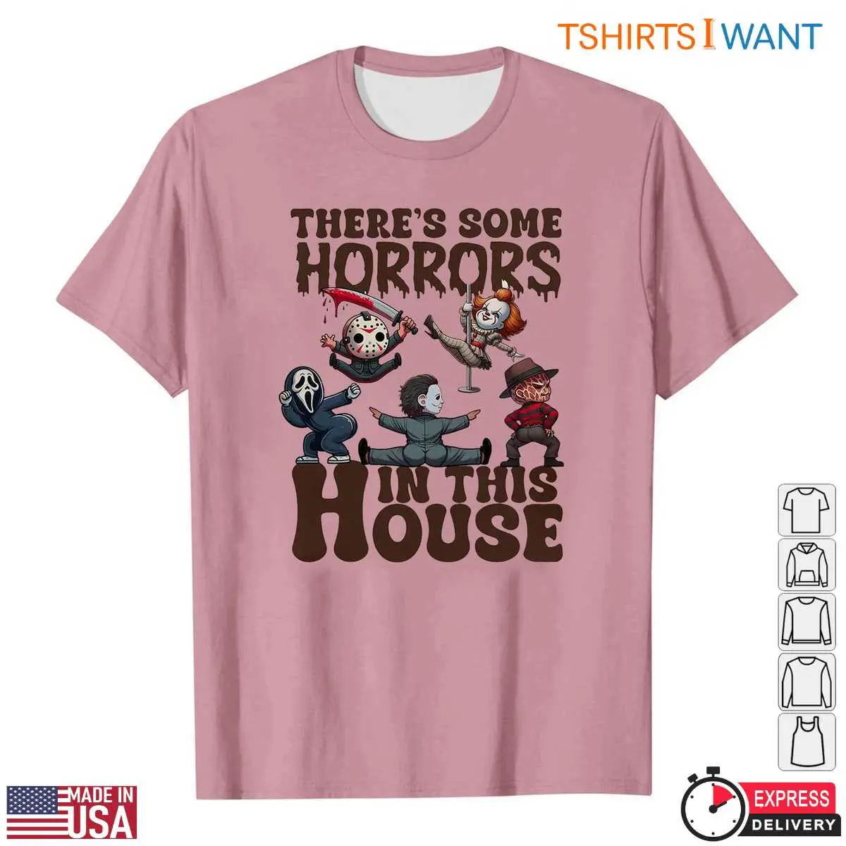 Cartoon Horror Villains T Shirt E28093 Theres Some Horrors in This House Halloween Tee 2.jpg