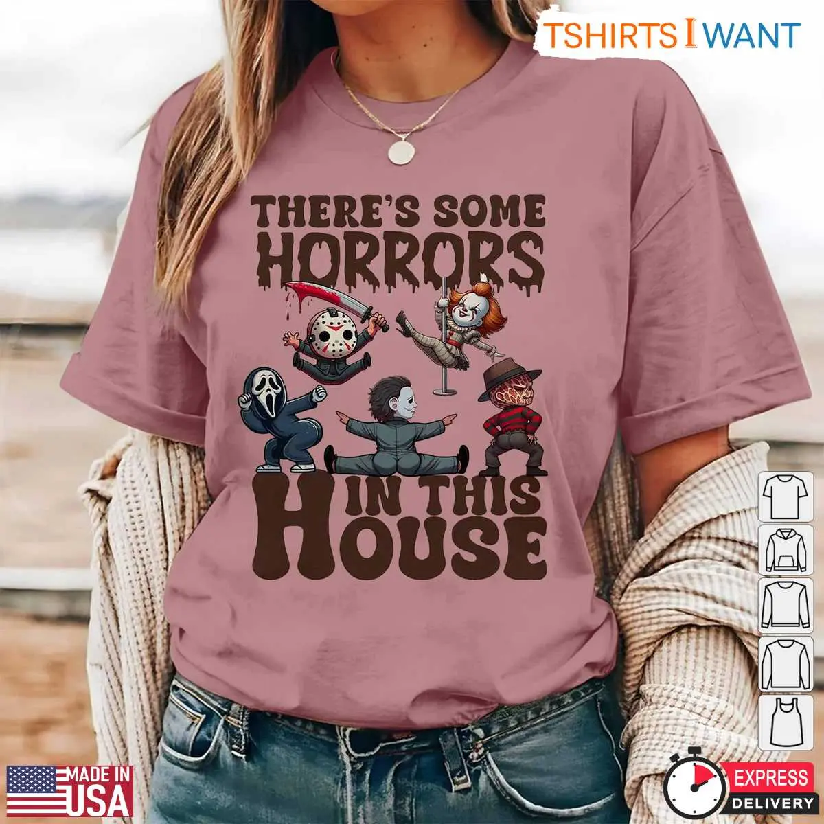 Cartoon Horror Villains T Shirt E28093 Theres Some Horrors in This House Halloween Tee 6.jpg