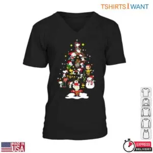 Charlie Brown And Friends T-Shirt - Holiday Graphic with Snoopy and Tree 7 Charlie Brown And Friends Christmas Tree Scene Shirt 2 1.jpg