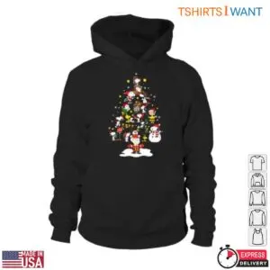 Charlie Brown And Friends T-Shirt - Holiday Graphic with Snoopy and Tree 8 Charlie Brown And Friends Christmas Tree Scene Shirt 3 1.jpg