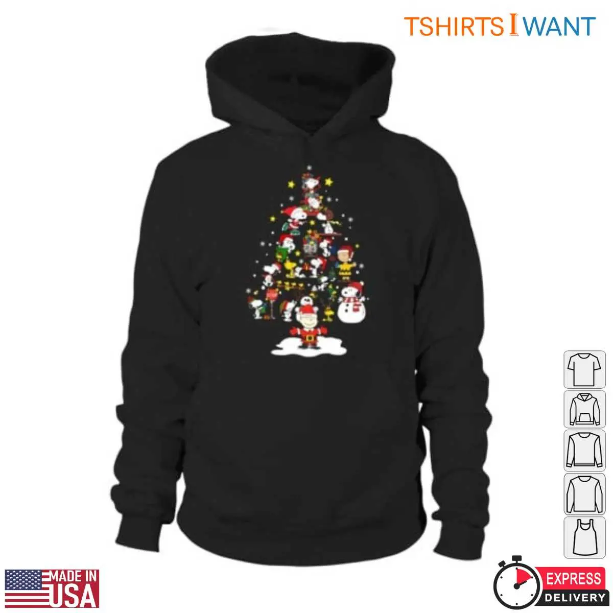 Charlie Brown And Friends T-Shirt - Holiday Graphic with Snoopy and Tree 3 Charlie Brown And Friends Christmas Tree Scene Shirt 3 1.jpg