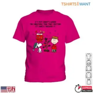Charlie Brown Christmas T-Shirt - 'It's Not What's Under the Tree' Quote in Christmas Scene 11 Charlie Brown Christmas T Shirt Holiday Quote 6 1.jpg