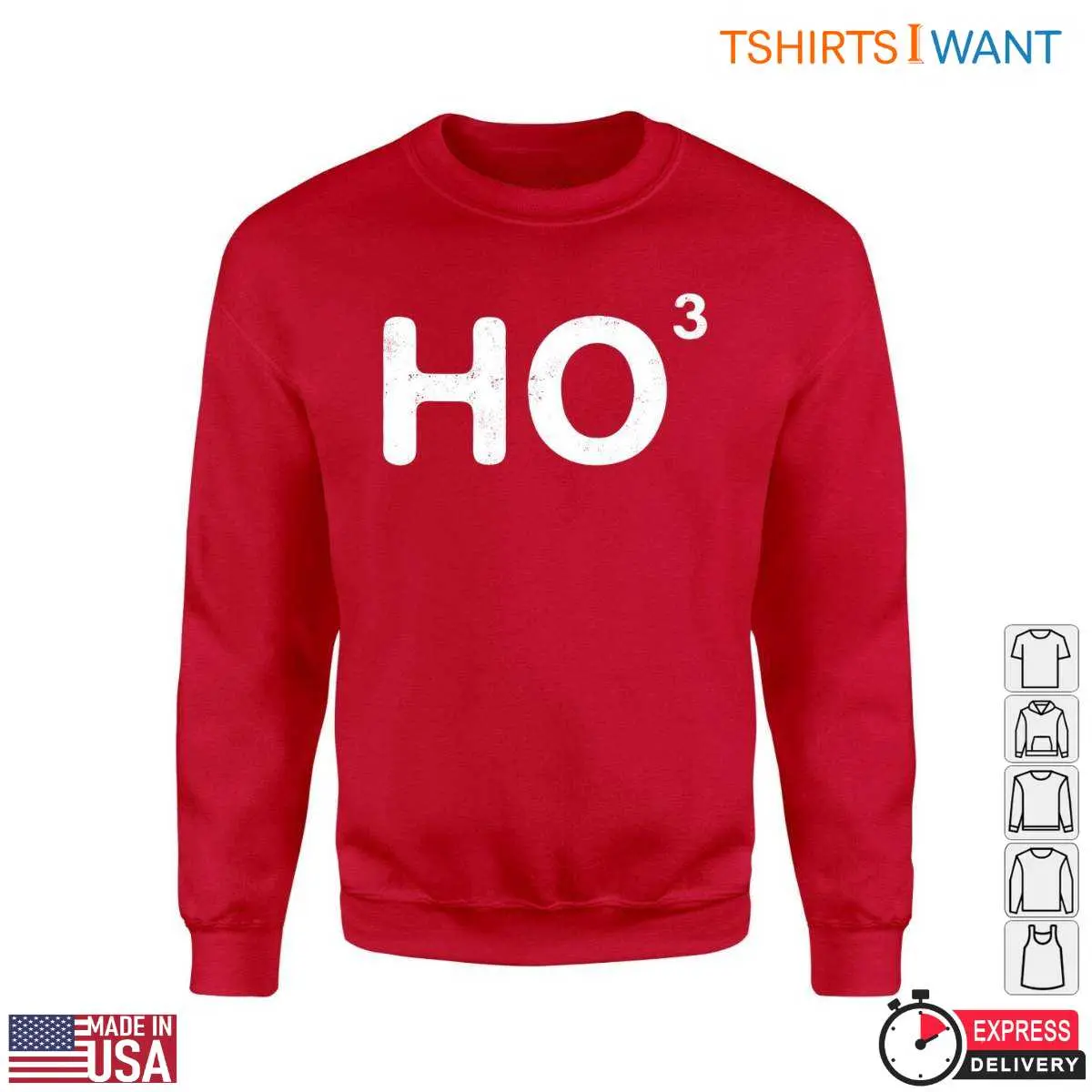 Chemistry Christmas T-Shirt - HO3 Equation Holiday Design 11 Chemistry Christmas T-Shirt Detail