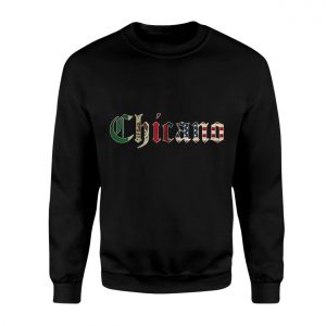 Chicano T shirt E28093 Mexican American Heritage Flag Script Tee 3.jpg