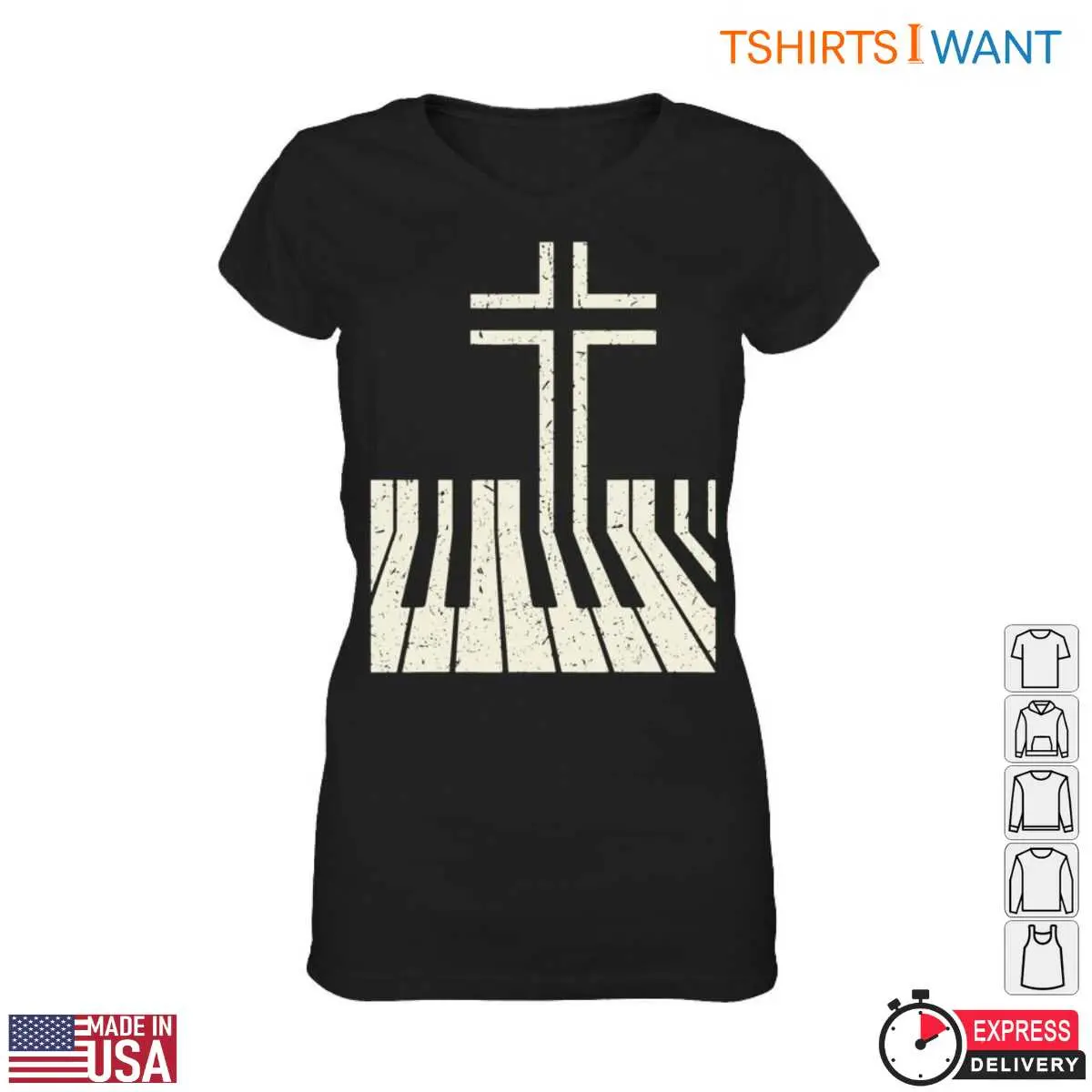 Christian Cross and Piano Teacher Keyboard T Shirt 2 1.jpg