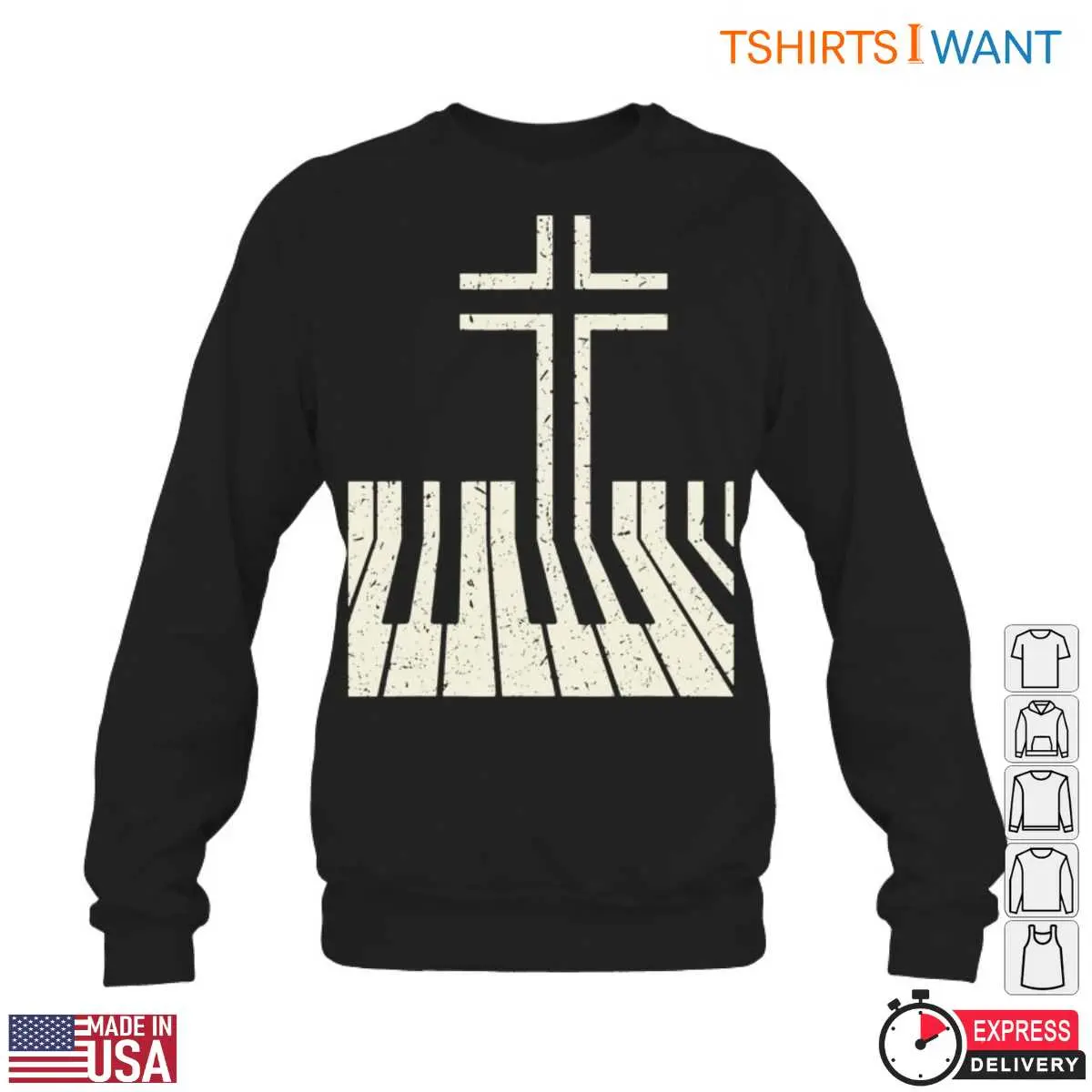 Christian Cross and Piano Teacher Keyboard T Shirt 5 1.jpg