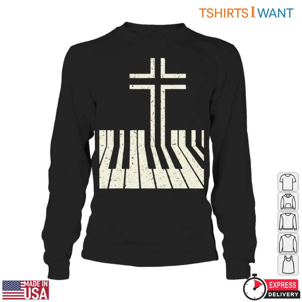 Christian Cross and Piano Teacher Keyboard T Shirt 6 1.jpg