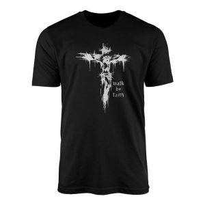 Christian Gothic T shirt E28093 Walk by Faith Cross Graphic Tee 1.jpg