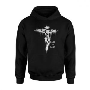 Christian Gothic T shirt E28093 Walk by Faith Cross Graphic Tee 2.jpg