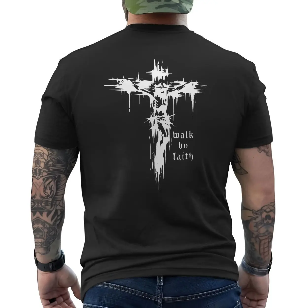 Christian Gothic T-shirt – Walk by Faith Cross Graphic Tee 6 Christian Gothic T shirt E28093 Walk by Faith Cross Graphic Tee 6.jpg