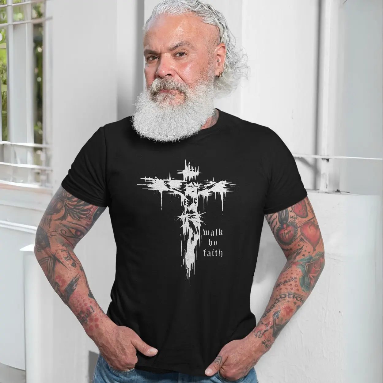 Christian Gothic T-shirt – Walk by Faith Cross Graphic Tee 7 Christian Gothic T shirt E28093 Walk by Faith Cross Graphic Tee 7.jpg