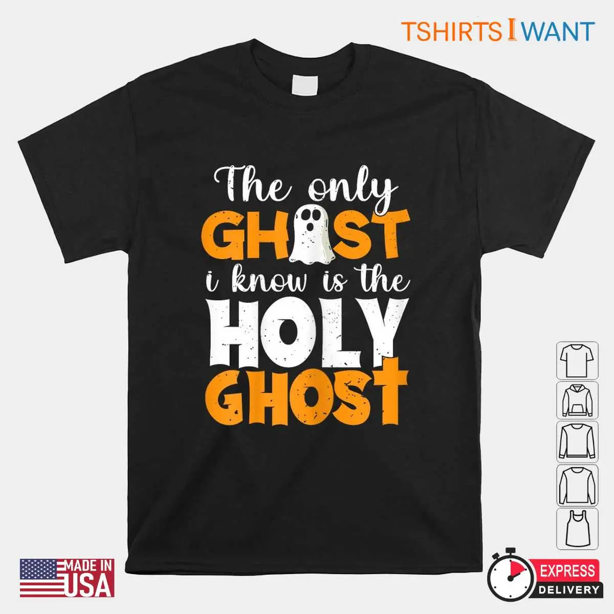 Christian Halloween T Shirts: The Only Ghost I Know Is The Holy Ghost Faith Shirt 10 Christian Halloween T Shirts Design