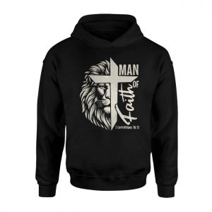 Christian Lion of Judah Cross T Shirt Man of Faith Bible Verse Tee 2 1.jpg