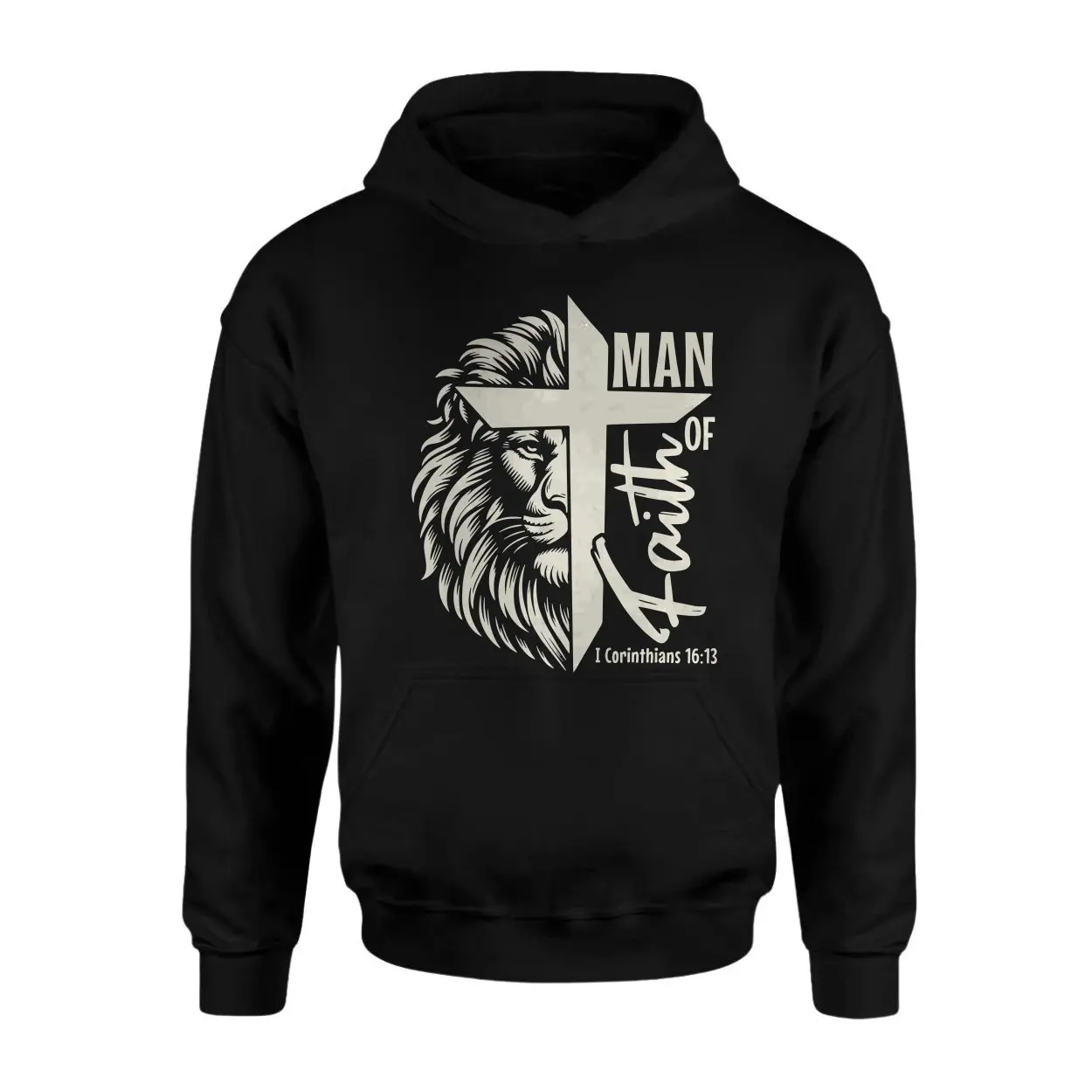 Christian Lion of Judah Cross T Shirt Man of Faith Bible Verse Tee 2 1.jpg