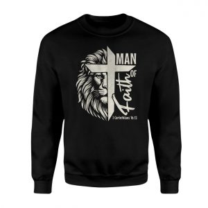 Christian Lion of Judah Cross T Shirt Man of Faith Bible Verse Tee 3 1.jpg