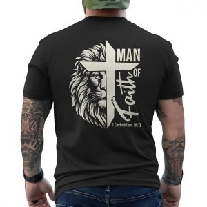 Christian Lion of Judah Cross T Shirt Man of Faith Bible Verse Tee 6 1.jpg