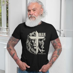 Christian Lion of Judah Cross T Shirt Man of Faith Bible Verse Tee 7 1.jpg