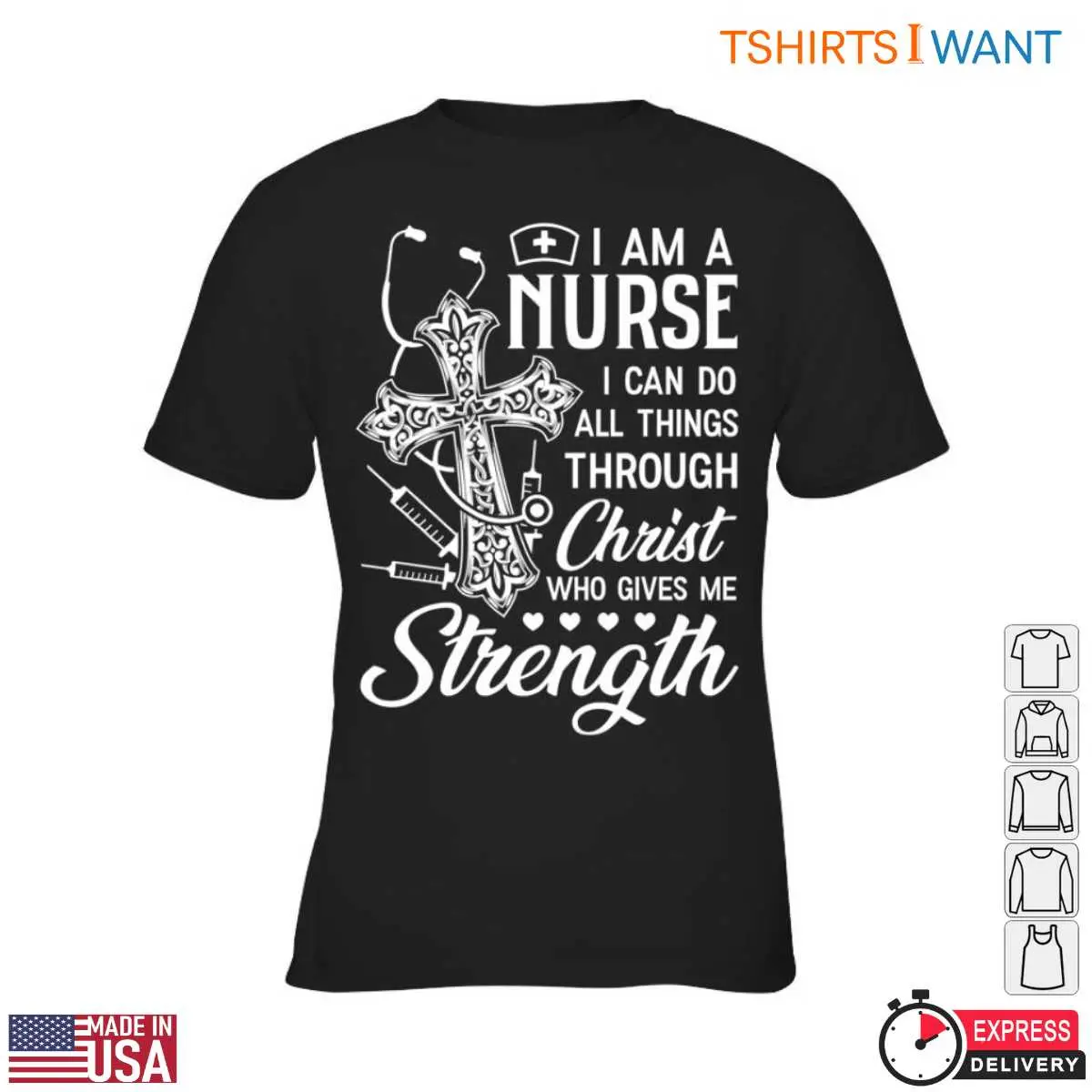 Christian Nurse T Shirt Faith Strength Cross Design 3 1.jpg