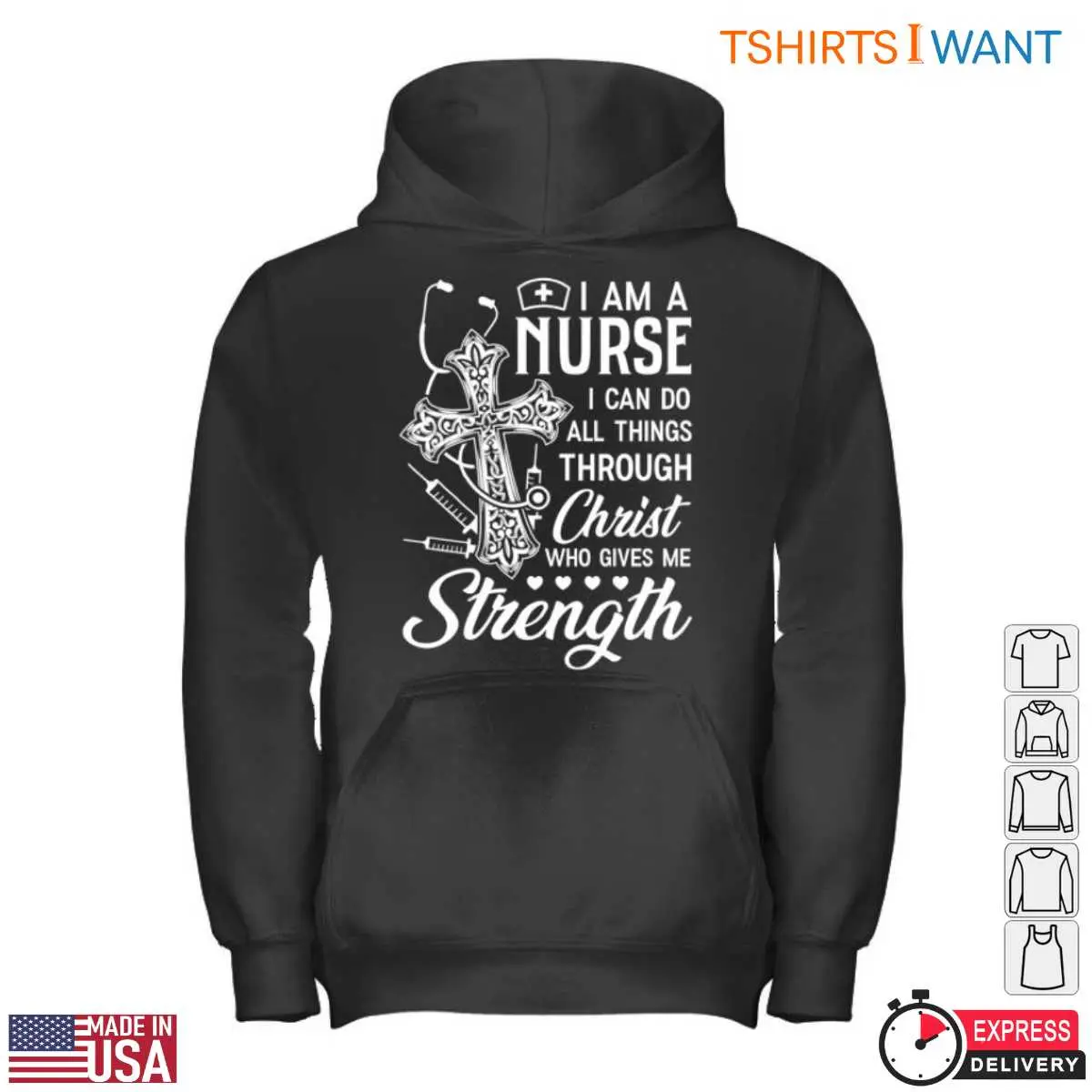 Christian Nurse T Shirt Faith Strength Cross Design 4 1.jpg