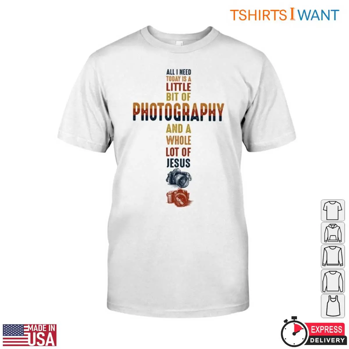 Christian Photographer T-Shirt - Faith and Photography Graphic Tee 12 Christian Photographer T-Shirt Front View