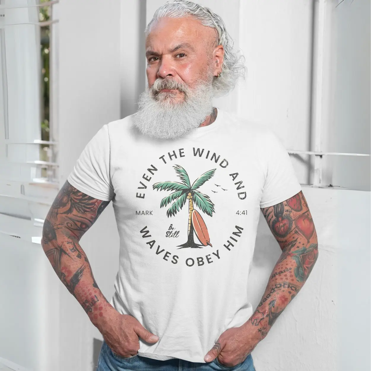 Christian Surf T shirt E28093 Mark 4 41 Be Still Palm Tree Beach Tee 7.jpg