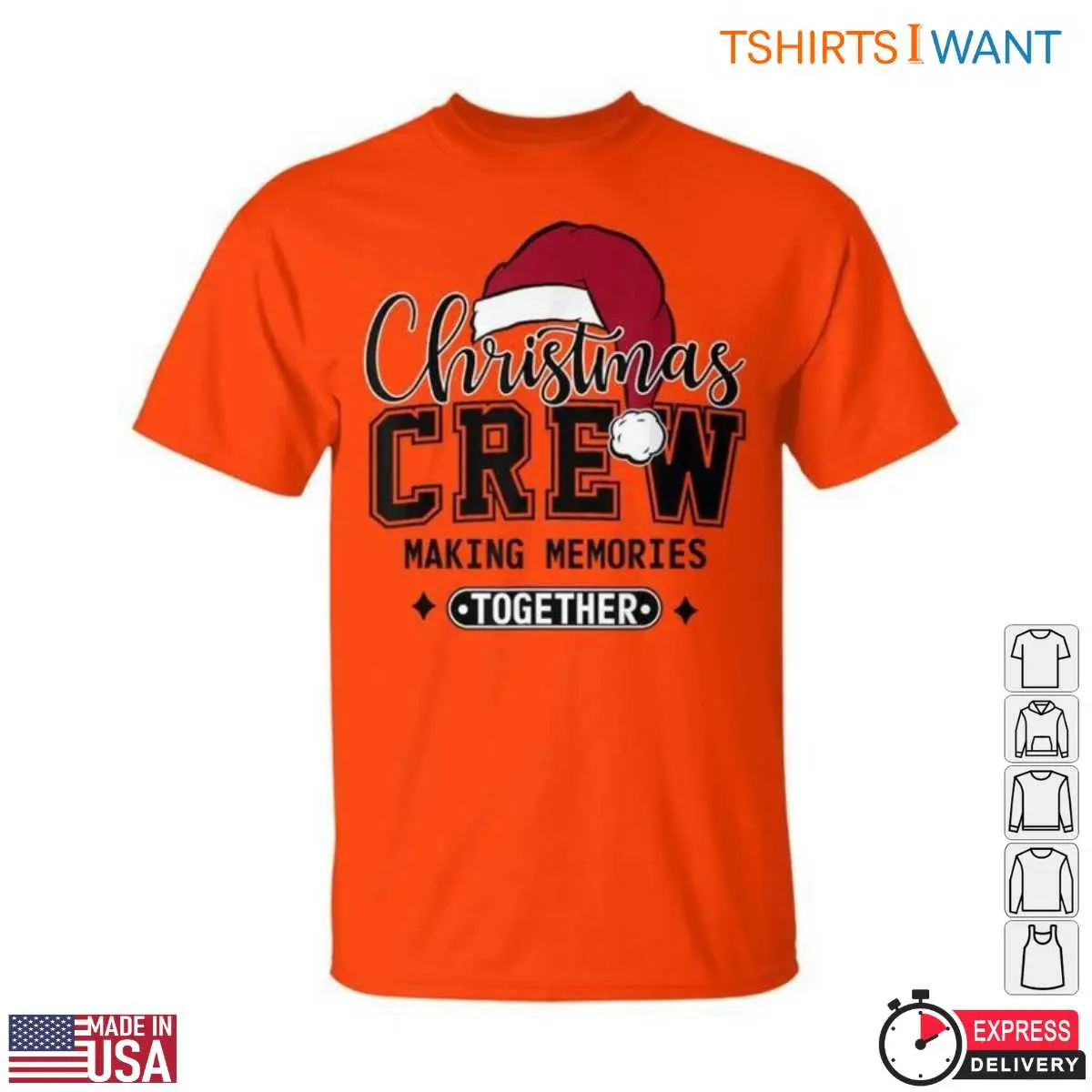 Christmas Crew Making Memories Together Santa Hat Holiday Graphic Tee 1 Christmas Crew Making Memories Santa Hat Tee 1 1.jpg