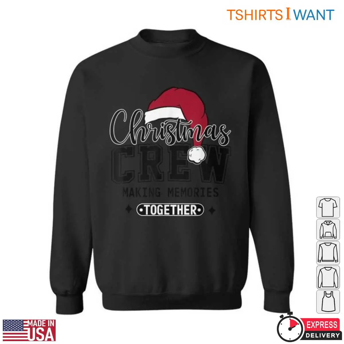 Christmas Crew Making Memories Together Santa Hat Holiday Graphic Tee 2 Christmas Crew Making Memories Santa Hat Tee 2 1.jpg