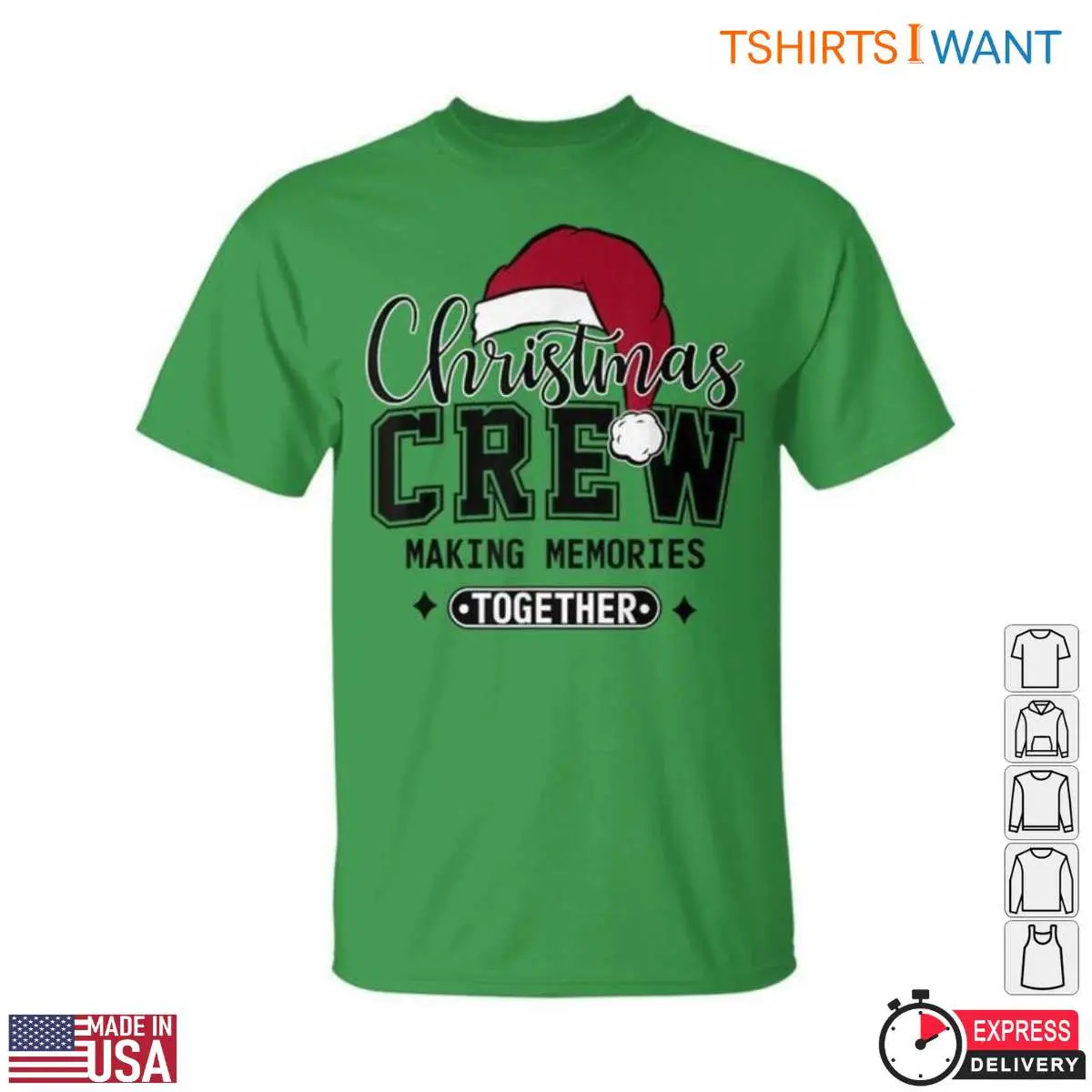 Christmas Crew Making Memories Together Santa Hat Holiday Graphic Tee 4 Christmas Crew Making Memories Santa Hat Tee 4 1.jpg