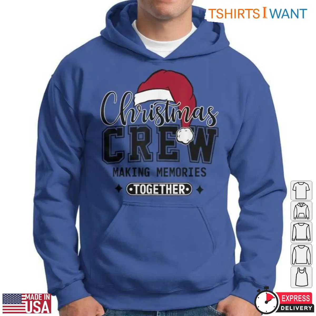 Christmas Crew Making Memories Together Santa Hat Holiday Graphic Tee 5 Christmas Crew Making Memories Santa Hat Tee 5 1.jpg