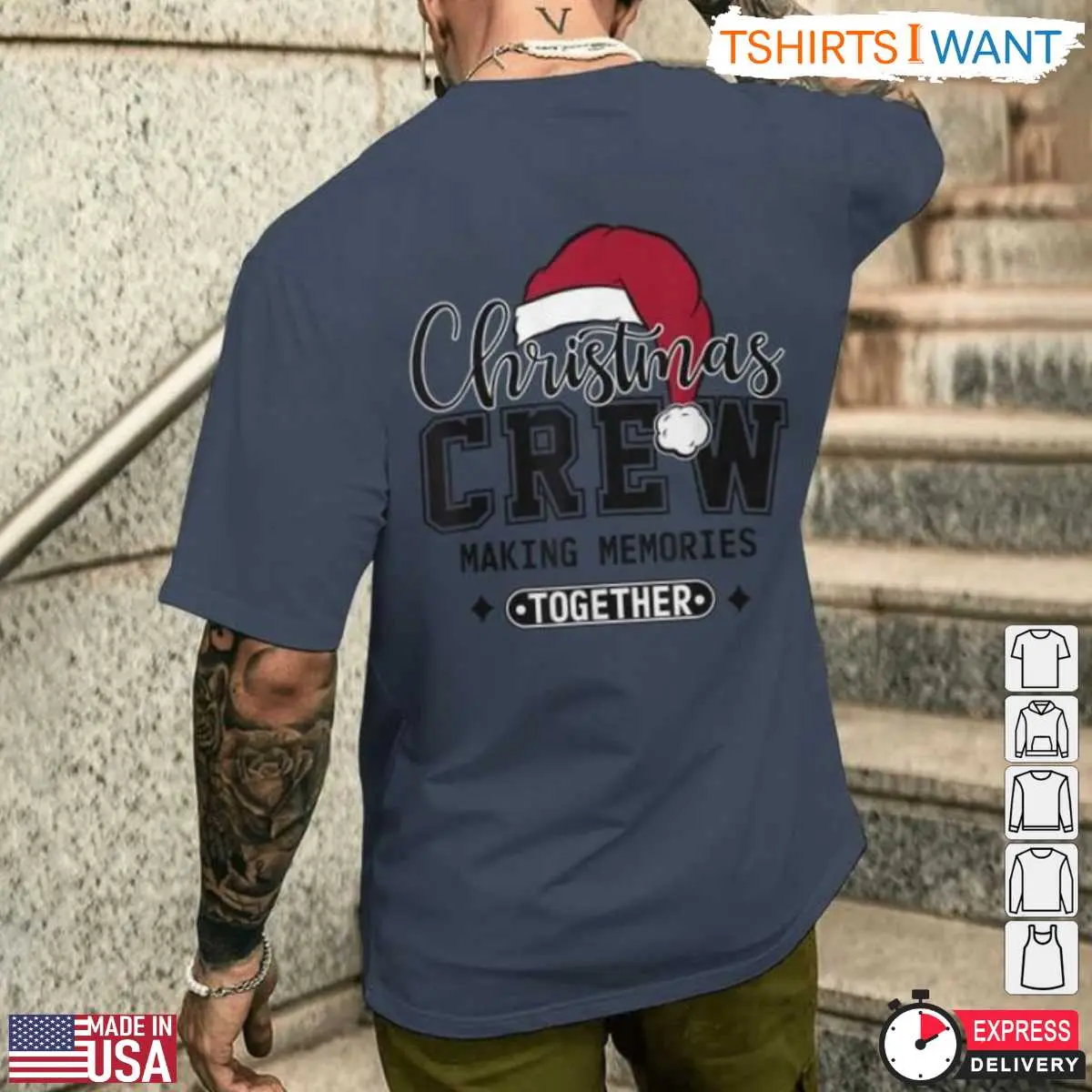 Christmas Crew Making Memories Together Santa Hat Holiday Graphic Tee 6 Christmas Crew Making Memories Santa Hat Tee 6 1.jpg
