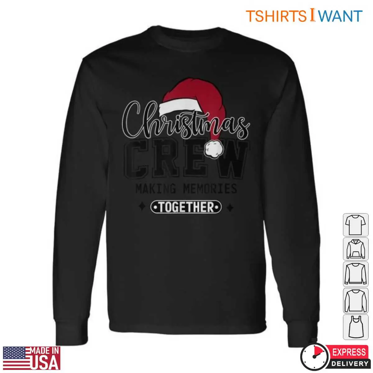 Christmas Crew T-Shirt - Making Memories Together Holiday Graphic Tee with Santa Hat 6 Christmas Crew T Shirts Family Matching Set 6 1.jpg