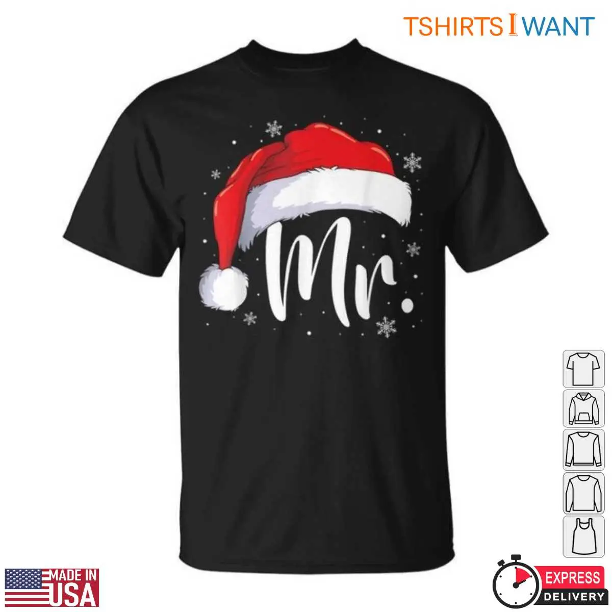 Christmas Hat Santa Couples Matching T Shirt 1 1.jpg