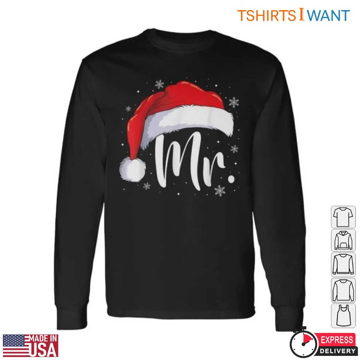 Christmas Hat Santa Couples Matching T Shirt 2 1.jpg